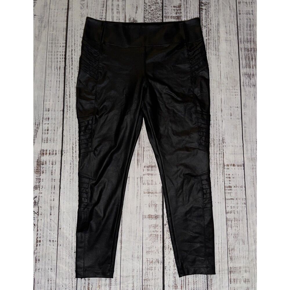 Athleta Women’s Delancey Gleam‎ Moto Tight Black Size XL High Rise